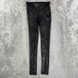 Spanx Faux Leather Leggings Women's Size XS Black High Waist Shaping Pants